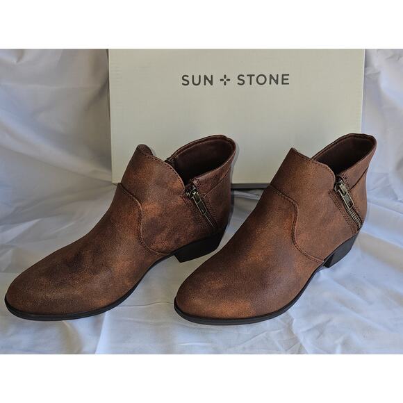 Sun + Stone Women's Adelinee Double Zip Ankle Booties - Picture 2 of 6